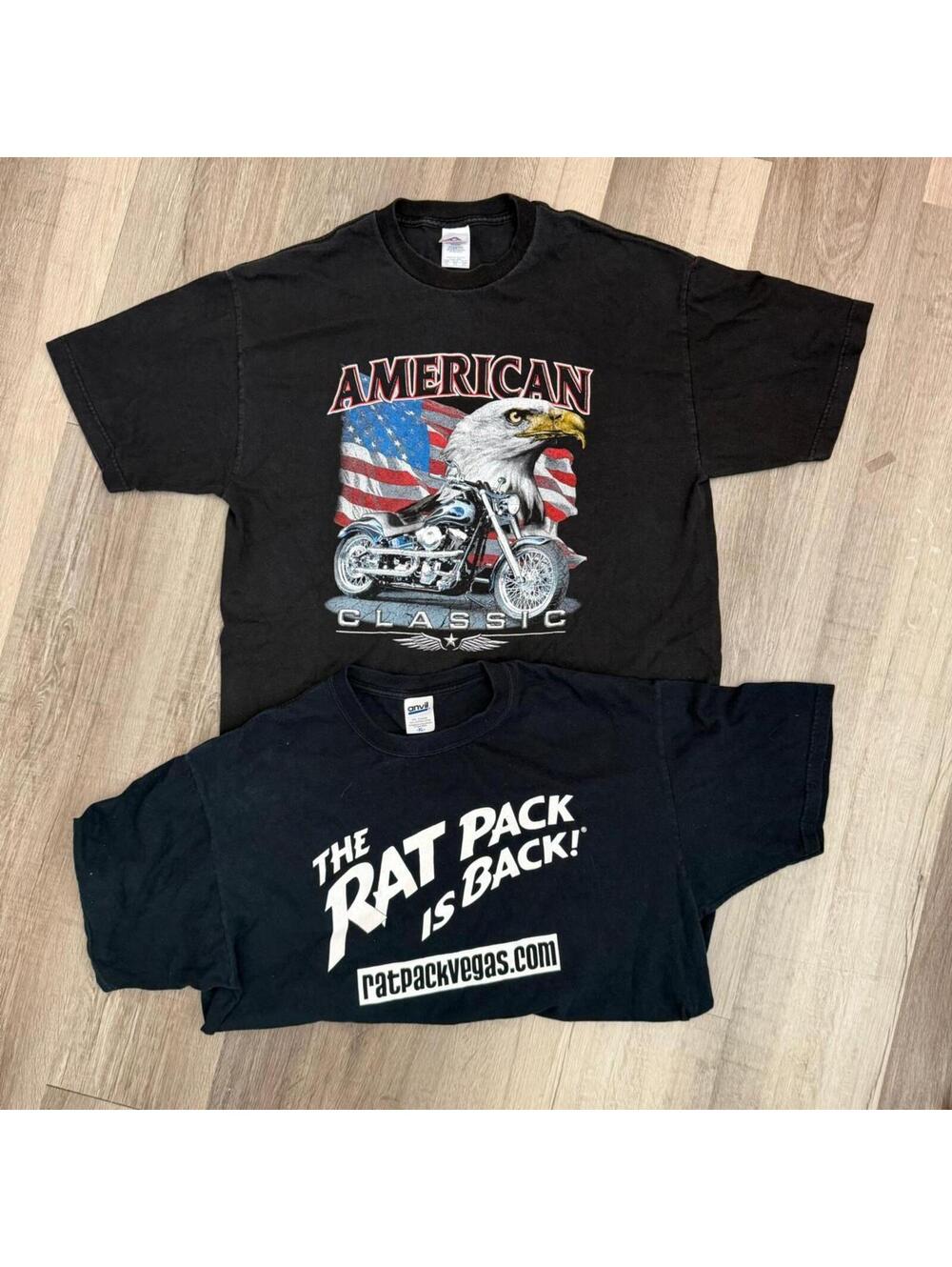 Vintage bundle biker T shirt and Ratpack t shirt XL bundle